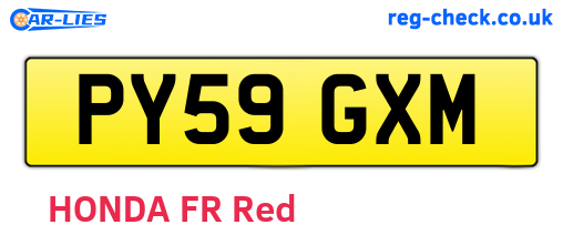 PY59GXM are the vehicle registration plates.
