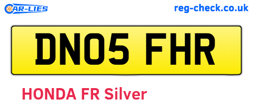 DN05FHR are the vehicle registration plates.