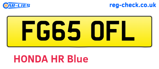FG65OFL are the vehicle registration plates.