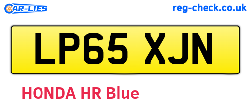 LP65XJN are the vehicle registration plates.
