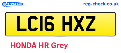 LC16HXZ are the vehicle registration plates.