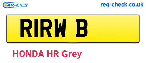 R1RWB are the vehicle registration plates.