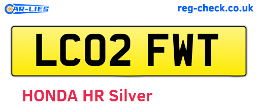 LC02FWT are the vehicle registration plates.