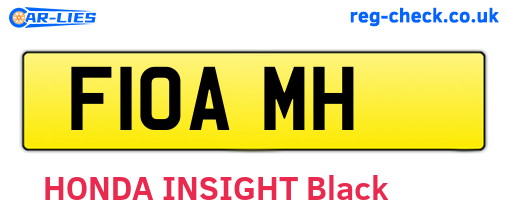 F10AMH are the vehicle registration plates.