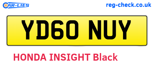YD60NUY are the vehicle registration plates.