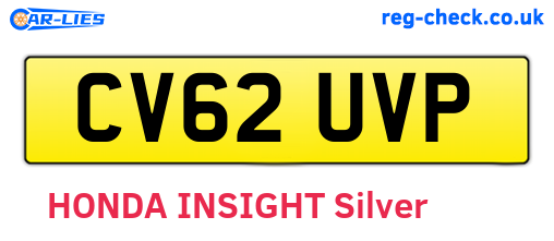 CV62UVP are the vehicle registration plates.