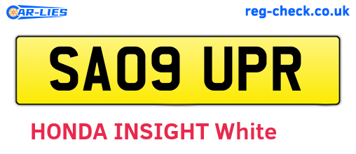 SA09UPR are the vehicle registration plates.