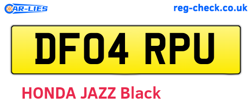 DF04RPU are the vehicle registration plates.