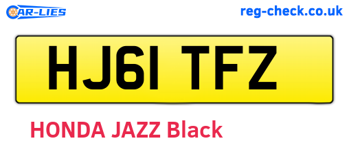 HJ61TFZ are the vehicle registration plates.