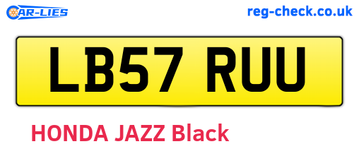 LB57RUU are the vehicle registration plates.