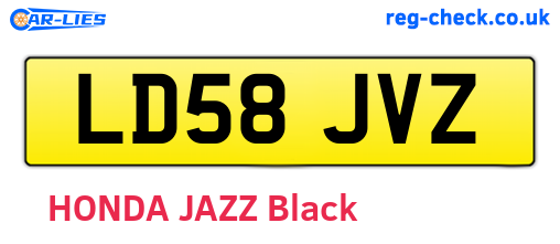 LD58JVZ are the vehicle registration plates.