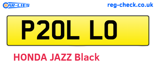 P20LLO are the vehicle registration plates.