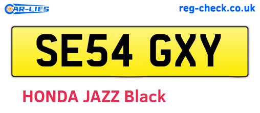 SE54GXY are the vehicle registration plates.