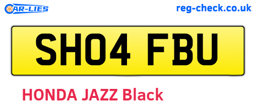 SH04FBU are the vehicle registration plates.