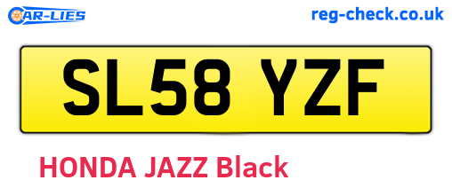 SL58YZF are the vehicle registration plates.
