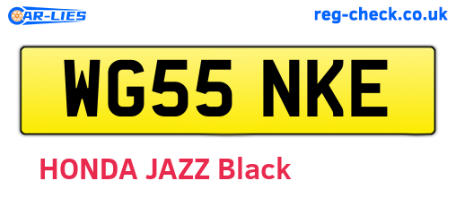 WG55NKE are the vehicle registration plates.