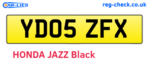 YD05ZFX are the vehicle registration plates.