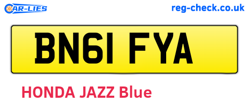 BN61FYA are the vehicle registration plates.