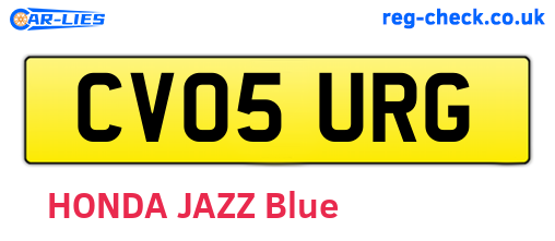 CV05URG are the vehicle registration plates.