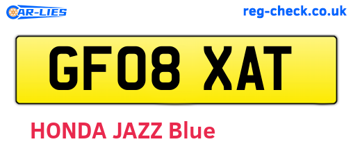 GF08XAT are the vehicle registration plates.