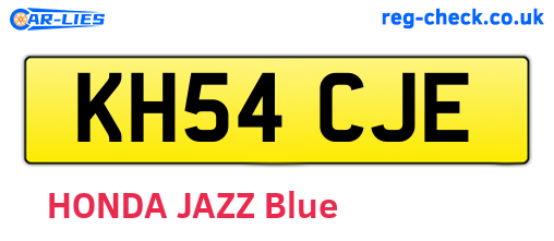 KH54CJE are the vehicle registration plates.