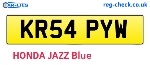 KR54PYW are the vehicle registration plates.