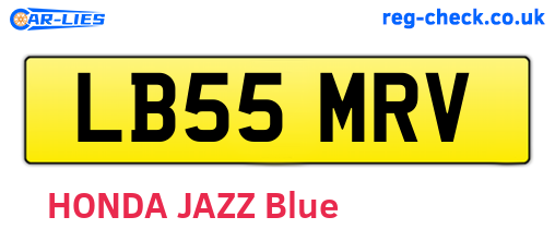 LB55MRV are the vehicle registration plates.