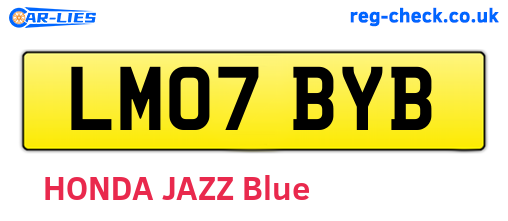 LM07BYB are the vehicle registration plates.