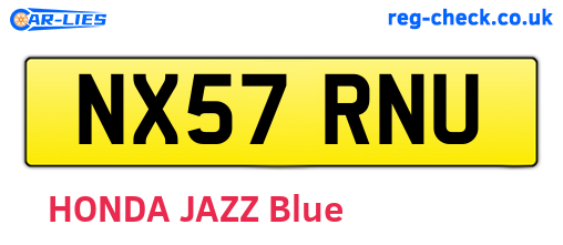 NX57RNU are the vehicle registration plates.