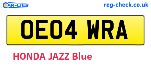 OE04WRA are the vehicle registration plates.