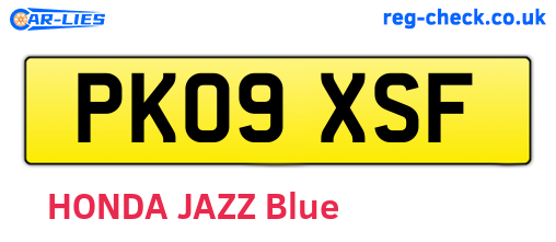 PK09XSF are the vehicle registration plates.