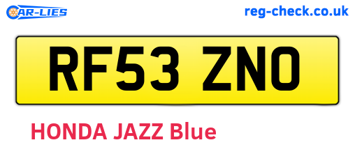 RF53ZNO are the vehicle registration plates.