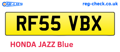RF55VBX are the vehicle registration plates.
