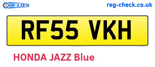RF55VKH are the vehicle registration plates.