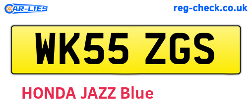 WK55ZGS are the vehicle registration plates.