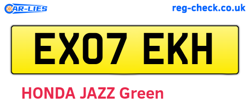 EX07EKH are the vehicle registration plates.