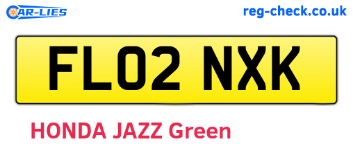 FL02NXK are the vehicle registration plates.