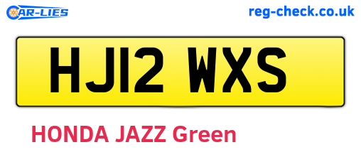 HJ12WXS are the vehicle registration plates.