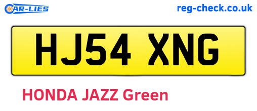 HJ54XNG are the vehicle registration plates.