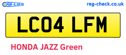 LC04LFM are the vehicle registration plates.