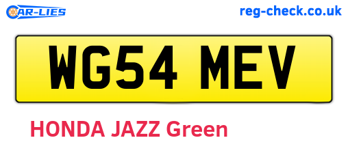 WG54MEV are the vehicle registration plates.
