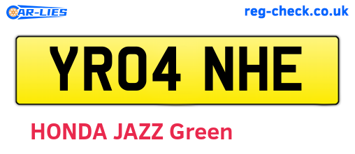 YR04NHE are the vehicle registration plates.