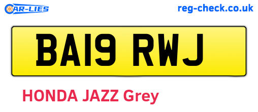 BA19RWJ are the vehicle registration plates.
