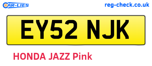 EY52NJK are the vehicle registration plates.