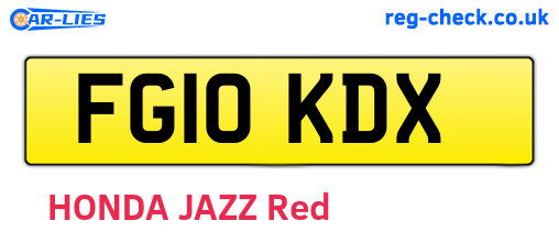 FG10KDX are the vehicle registration plates.