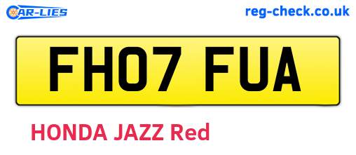 FH07FUA are the vehicle registration plates.