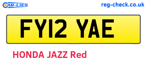 FY12YAE are the vehicle registration plates.
