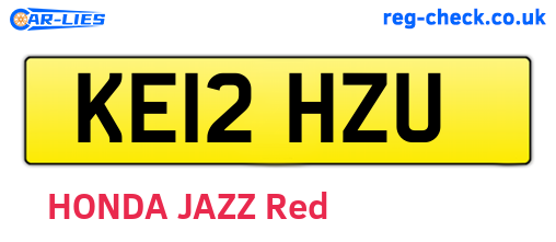 KE12HZU are the vehicle registration plates.