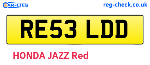 RE53LDD are the vehicle registration plates.