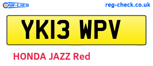 YK13WPV are the vehicle registration plates.